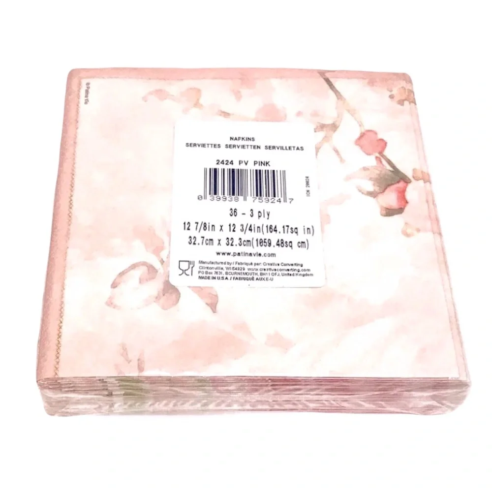 Patina Vie Blush Peonies Luncheon Napkins (6894), 36 ct